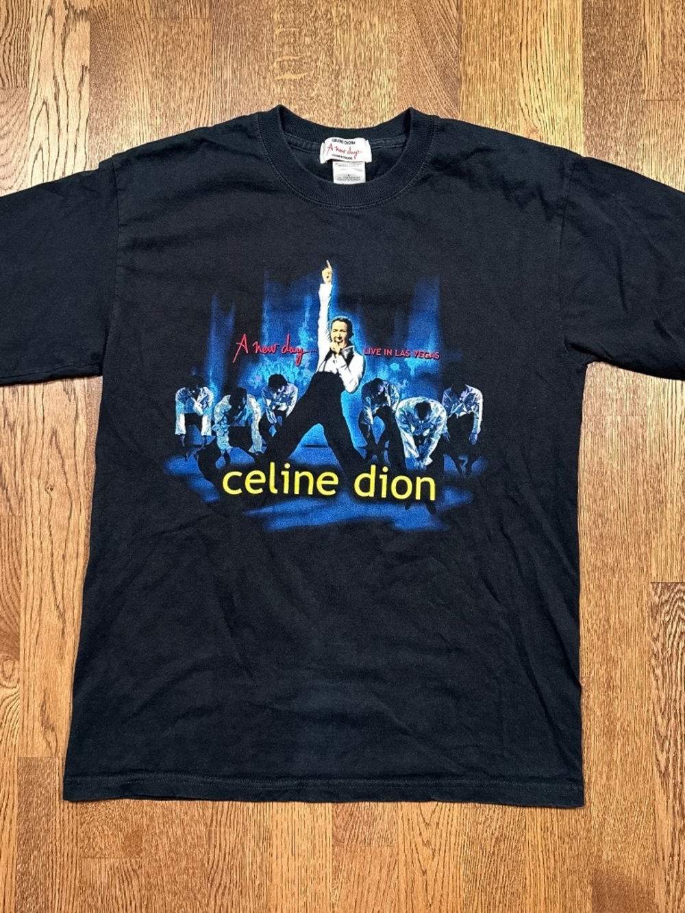 Vintage Y2K Celine Dion A New Day Live in Las Vegas Concert T Shirt Mens Medium
